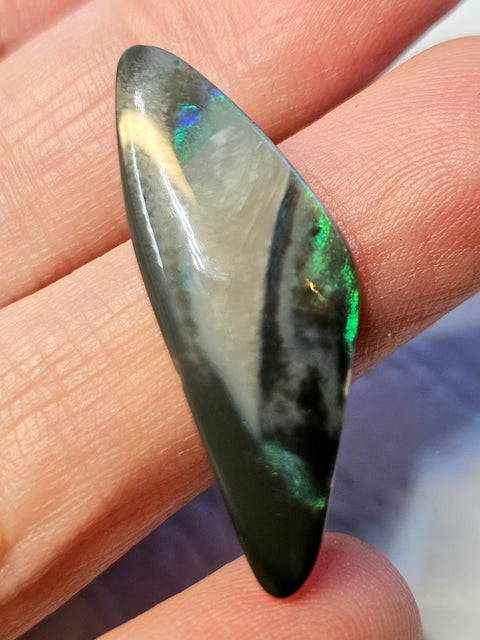 Unique 7.50ct Free-Form Solid Black Opal 742 Global Opals