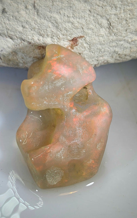 Free-Form Carving Rough-Rubbed Solid 50.50ct Crystal Opal 1210 Global Opals