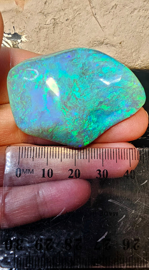 Large Free-Form 93.01ct Solid Black Opal Gemstone 001 Global Opals